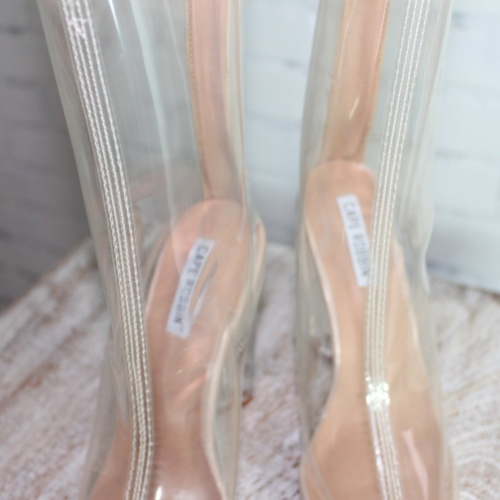 Cape Robin Translucent Lucite Block Heel Boots - image 5